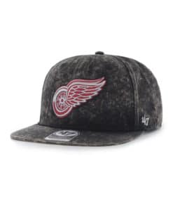 Detroit Red Wings 47 Brand Black Gamut Captain Snapback Hat