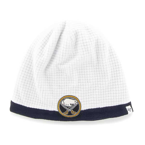 Buffalo Sabres Grid Fleece Beanie White 47 Brand YOUTH Hat