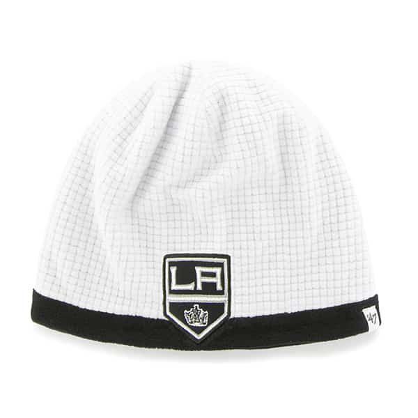 Los Angeles Kings Grid Fleece Beanie White 47 Brand YOUTH Hat