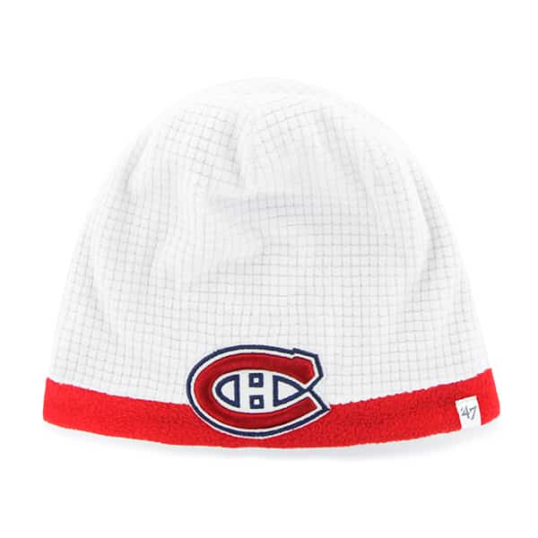 Montreal Canadiens Grid Fleece Beanie White 47 Brand YOUTH Hat