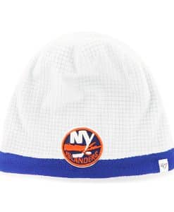 New York Islanders Grid Fleece Beanie White 47 Brand YOUTH Hat
