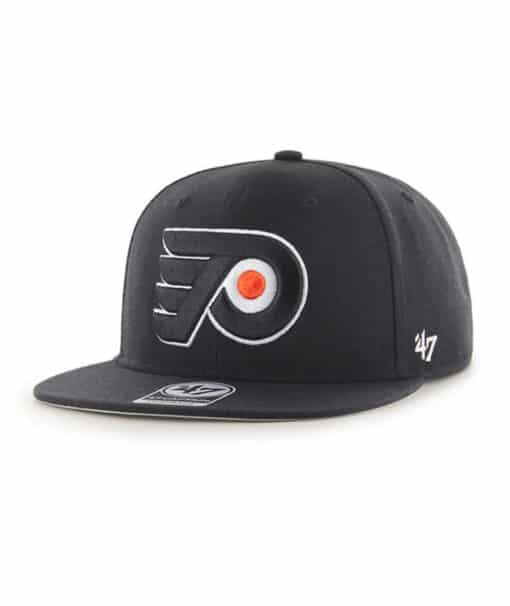 Philadelphia Flyers 47 Brand Black No Shot Snapback Hat