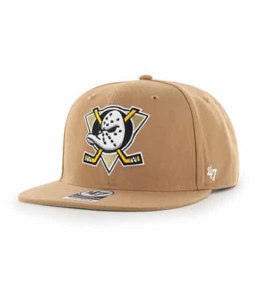 Anaheim Ducks 47 Brand Sure Shot Camel Khaki Snapback Hat - Image 3