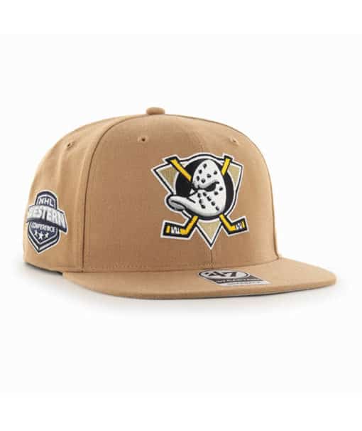Anaheim Ducks 47 Brand Sure Shot Camel Khaki Snapback Hat