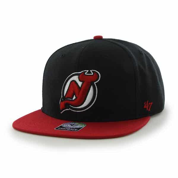 New Jersey Devils Sure Shot Two Tone Captain Black 47 Brand Adjustable Hat