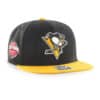 Pittsburgh Penguins 47 Brand Black Yellow Sure Shot Snapback Hat
