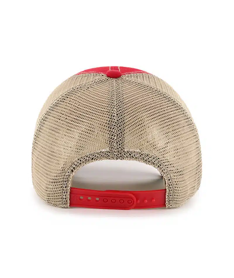 Detroit Red Wings 47 Brand Red Trawler Khaki Mesh Adjustable Snapback Hat - Image 2