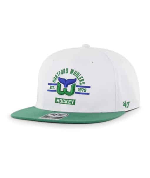 Hartford Whalers 47 Brand Vintage White Claude Snapback Hat - Image 3