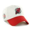 New Jersey Devils 47 Brand Vintage Bone Red Clean Up Adjustable Hat