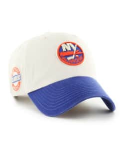 New York Islanders 47 Brand Vintage Bone Blue Clean Up Adjustable Hat