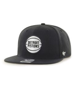 Detroit Pistons 47 Brand Black No Shot Snapback Hat