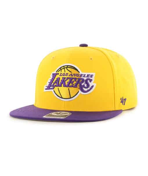 Los Angeles Lakers 47 Brand Yellow Purple No Shot Snapback Hat