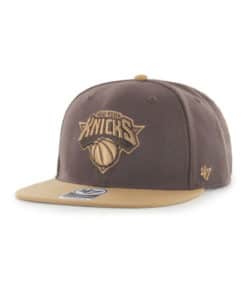 New York Knicks 47 Brand Khaki Brown No Shot Snapback Hat