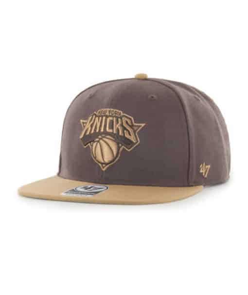 New York Knicks 47 Brand Khaki Brown No Shot Snapback Hat