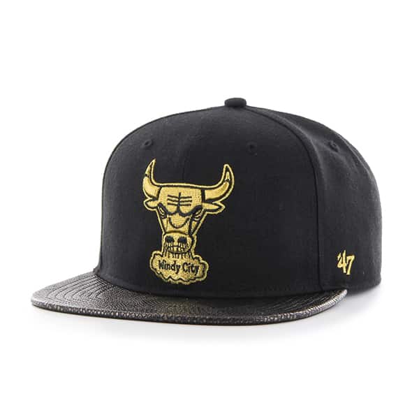Chicago Bulls Constrictor Metallic Captain Black 47 Brand Adjustable Hat