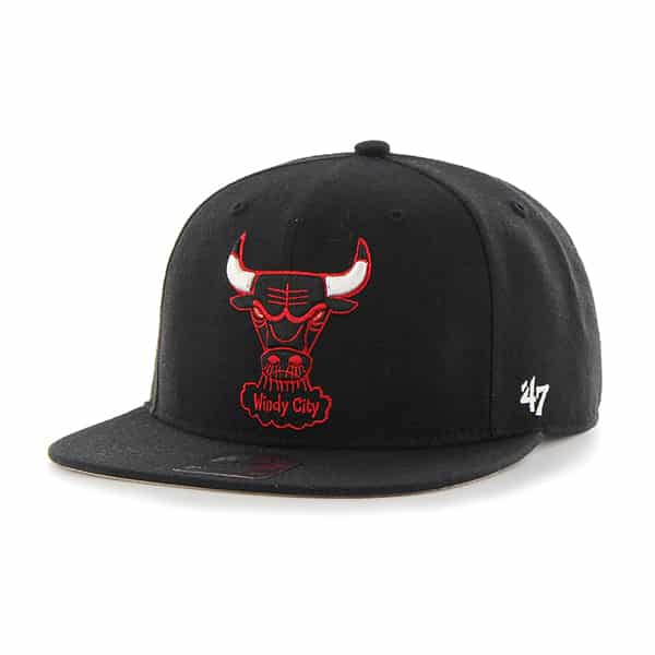 Chicago Bulls No Shot Captain Black 47 Brand YOUTH Hat