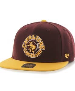Cleveland Cavaliers No Shot Two Tone Captain Dark Maroon 47 Brand YOUTH Hat