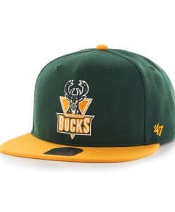 Milwaukee Bucks No Shot Two Tone Captain Dark Green 47 Brand Adjustable Hat