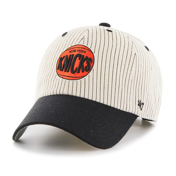 New York Knicks Pinstripe Home Run Two Tone Clean Up Black 47 Brand Adjustable Hat