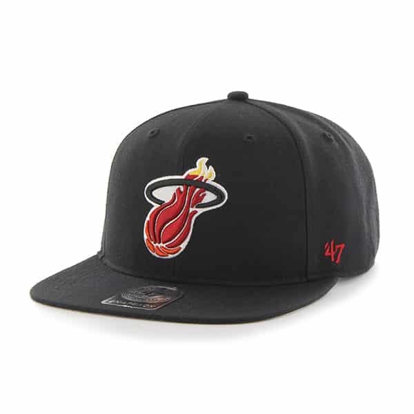 Miami Heat Sure Shot Black 47 Brand Adjustable Hat
