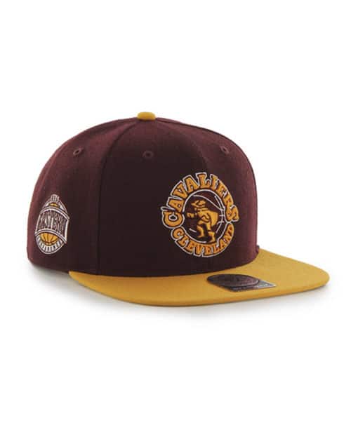 Cleveland Cavaliers Sure Shot Two Tone Captain Dark Maroon 47 Brand Adjustable Hat - Image 2