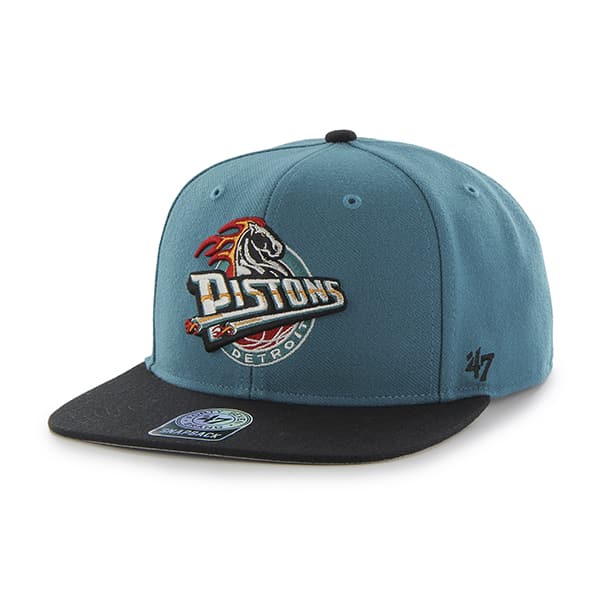 Detroit Pistons Sure Shot Two Tone Captain Dark Teal 47 Brand