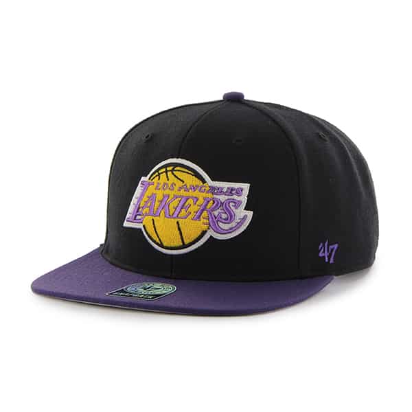 Los Angeles Lakers Sure Shot Two Tone Captain Black 47 Brand Adjustable Hat