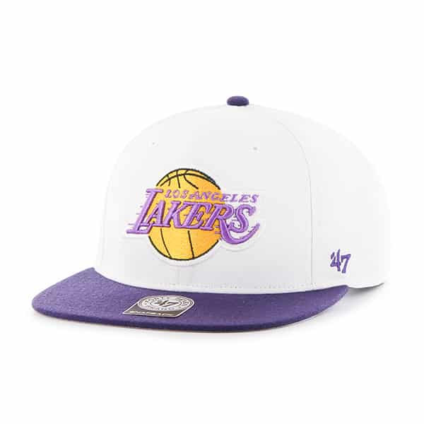 Los Angeles Lakers Sure Shot Two Tone Captain White 47 Brand Adjustable Hat