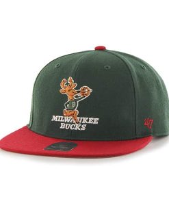 Milwaukee Bucks Sure Shot Two Tone Captain Dark Green 47 Brand Adjustable Hat