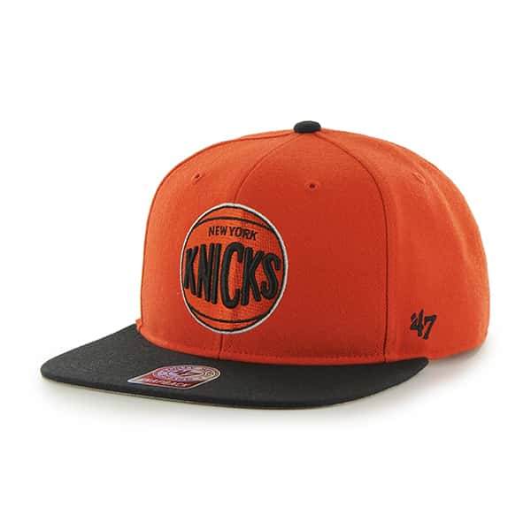 New York Knicks Sure Shot Two Tone Captain Orange 47 Brand Adjustable Hat