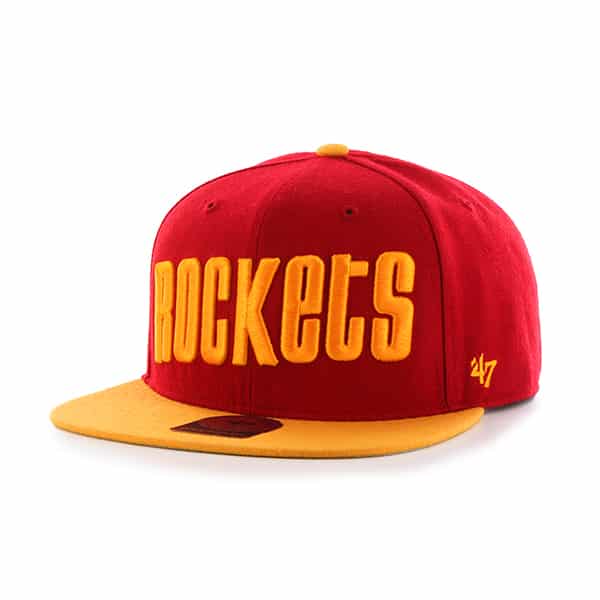 Houston Rockets Script Side Two Tone Captain Red 47 Brand Adjustable Hat