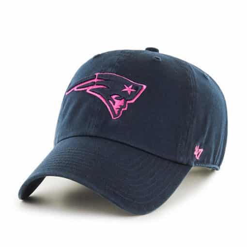 New England Patriots KIDS 47 Brand Navy Pink Clean Up Adjustable Hat
