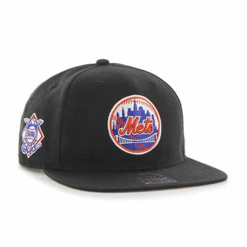 New York Mets 47 Brand Classic Black Sure Shot Snapback Hat