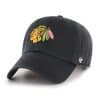 Chicago Blackhawks 47 Brand Black Clean Up Adjustable Hat