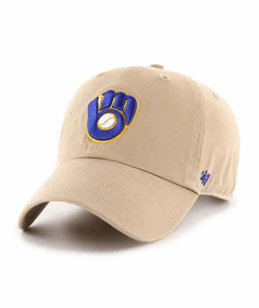 Milwaukee Brewers 47 Brand Khaki Clean Up Adjustable Hat
