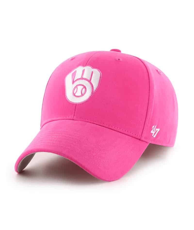 Milwaukee Brewers YOUTH 47 Brand Pink Adjustable Hat - Detroit Game Gear