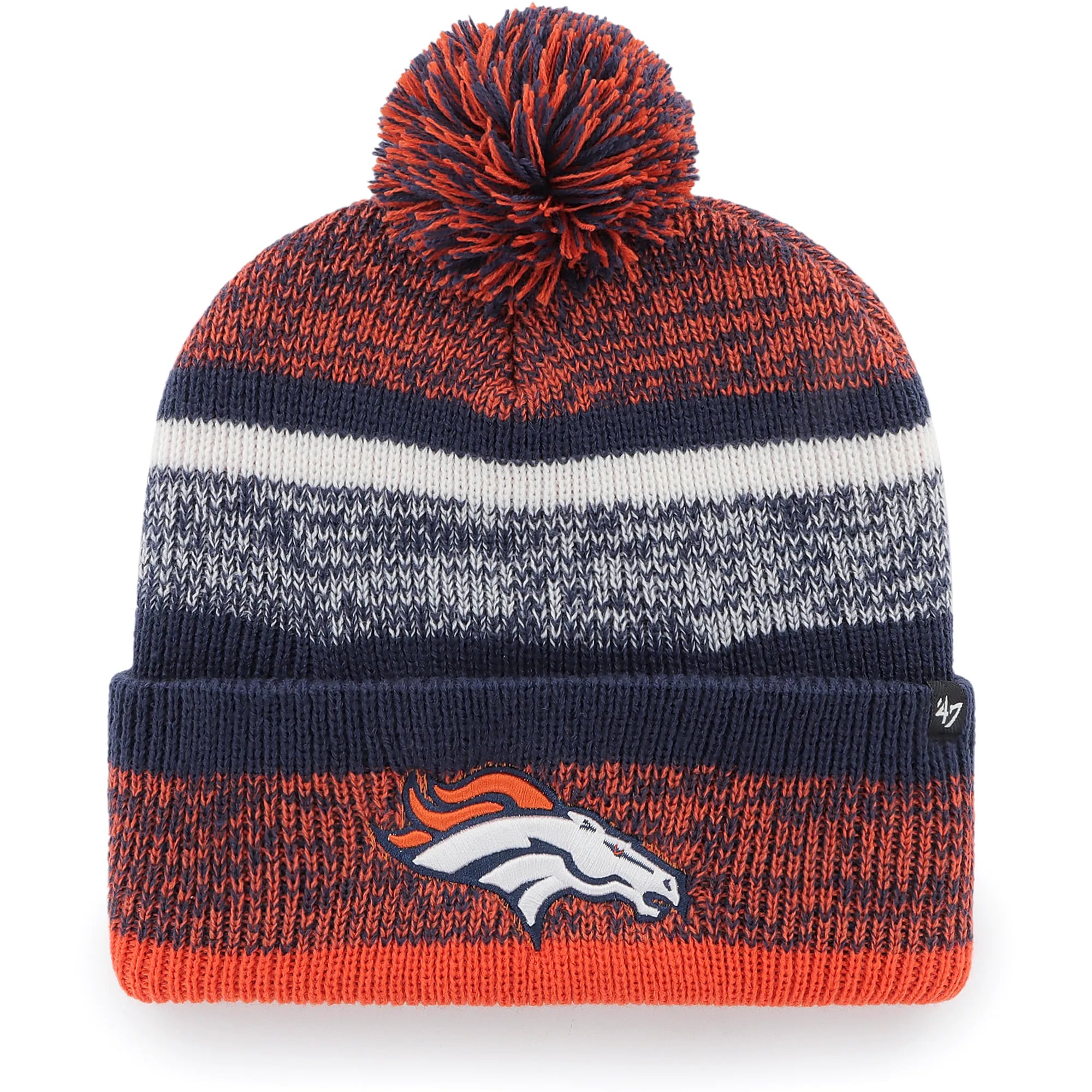 Men's '47 Navy Denver Broncos Northward Cuffed Knit Hat with Pom