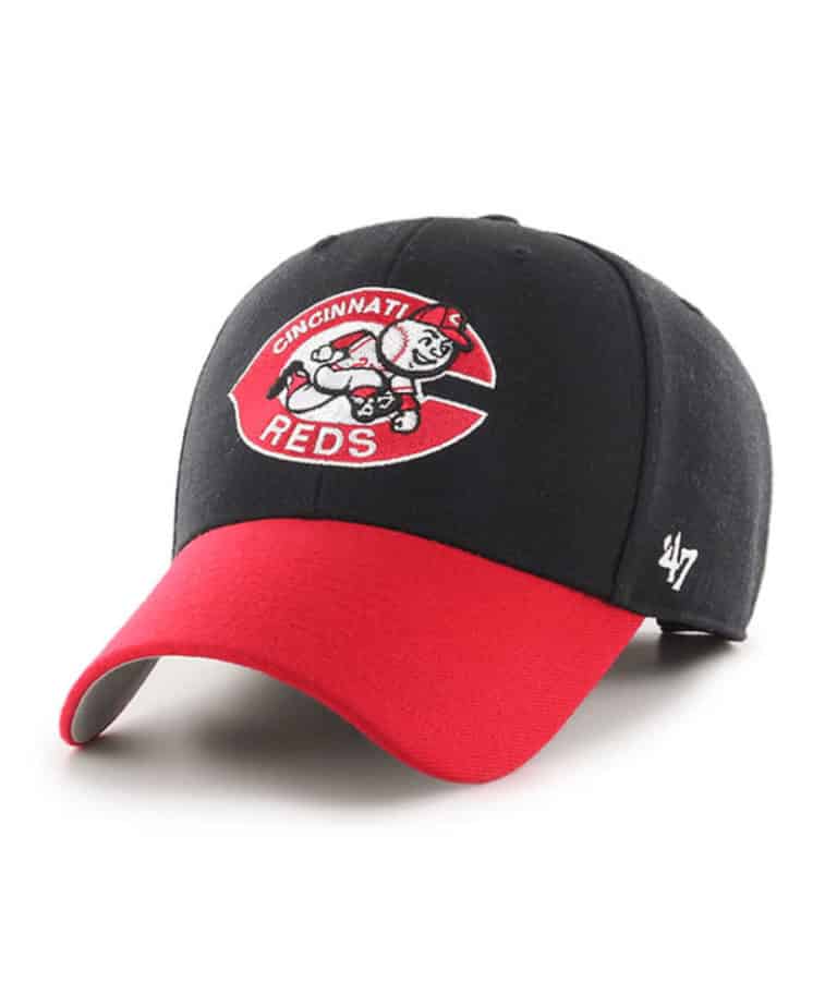 Cincinnati Reds 47 Brand Classic Black Red MVP Adjustable Hat Detroit Game Gear