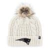 New England Patriots Women's 47 Brand White Cream Meeko Cuff Knit Hat