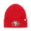 San Francisco 49ers 47 Brand Red Raised Cuff Knit Hat