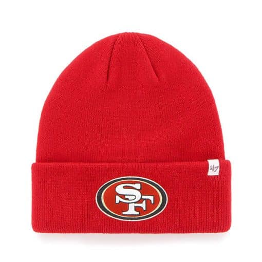 San Francisco 49ers 47 Brand Red Raised Cuff Knit Hat