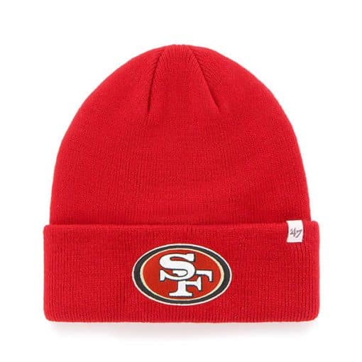 San Francisco 49ers 47 Brand Red Raised Cuff Knit Hat