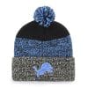 Detroit Lions 47 Brand Black Static Cuff Knit Hat