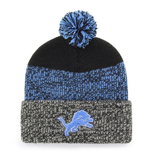 Detroit Lions 47 Brand Black Static Cuff Knit Hat