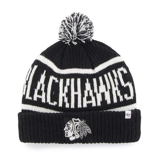 Chicago Blackhawks 47 Brand Black Calgary Cuff Knit Hat