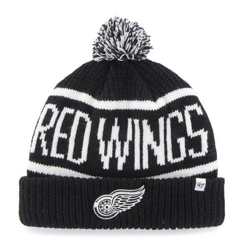 Detroit Red Wings 47 Brand Black Calgary Cuff Knit Hat