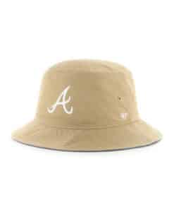 Atlanta Braves 47 Brand Khaki Chambray Ballpark Bucket Hat