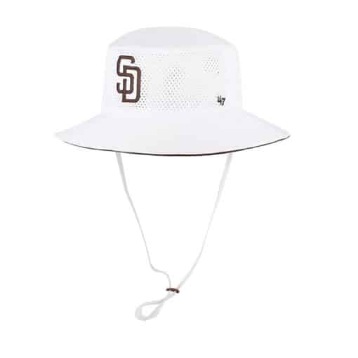 San Diego Padres 47 Brand White Panama Bucket Hat