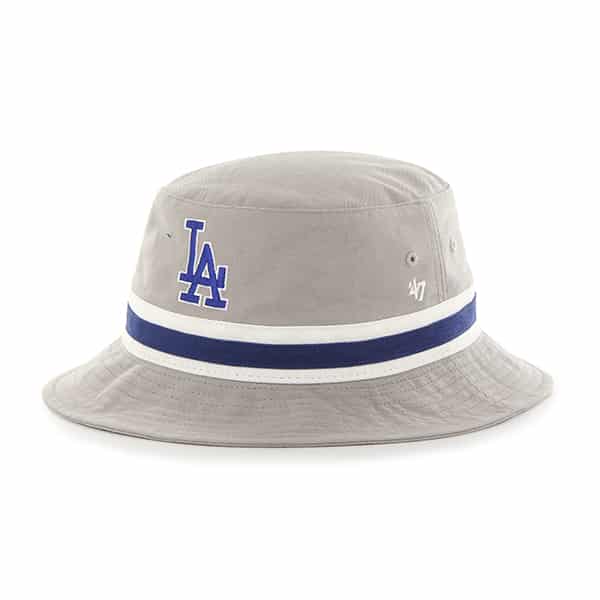 Los Angeles Dodgers Striped Bucket Bright Gray 47 Brand Hat
