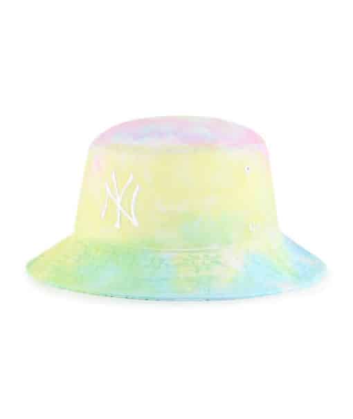 New York Yankees 47 Brand White Tie Dye Truckin Bucket Hat